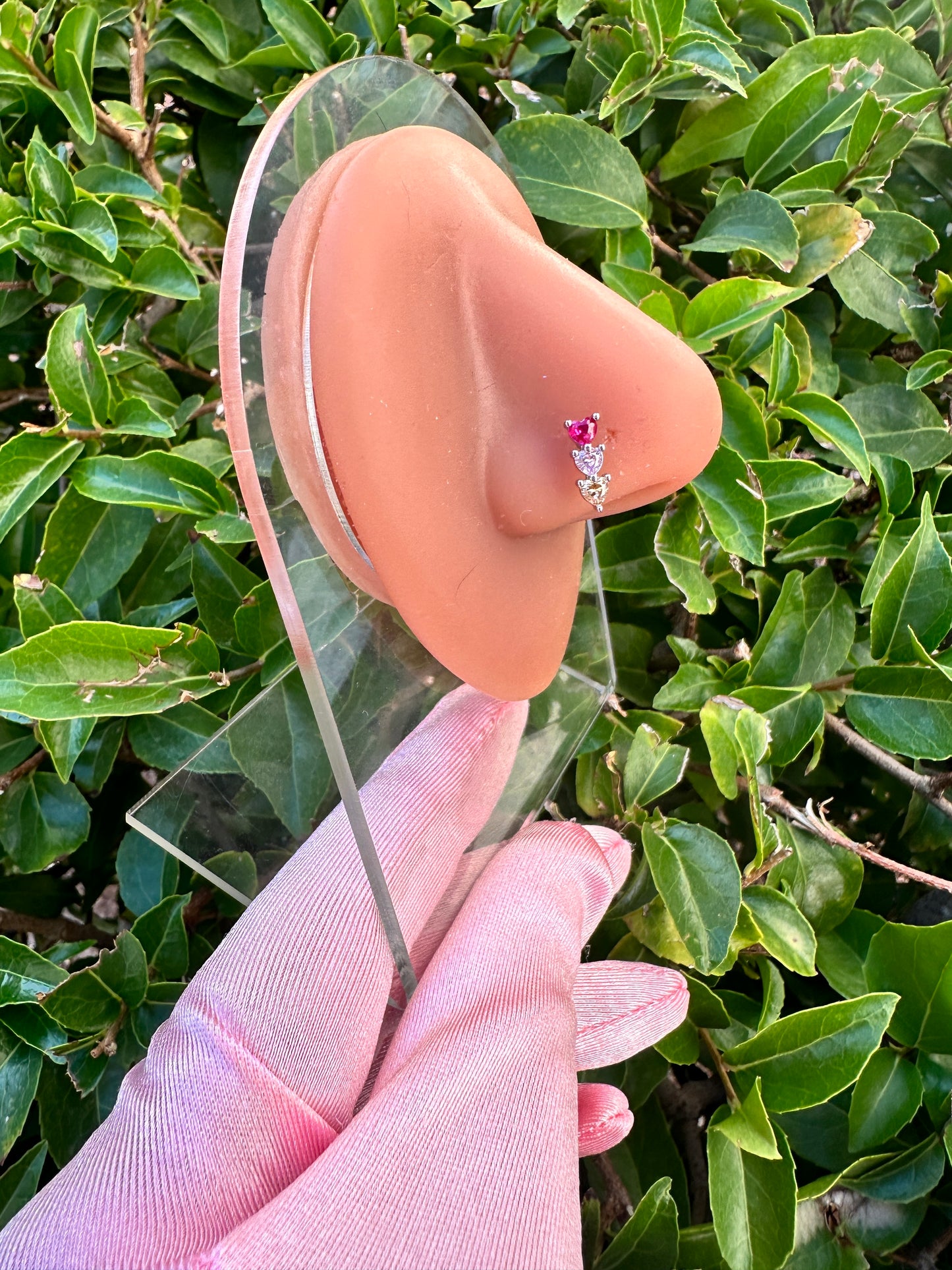 Linked Heart Nose Ring