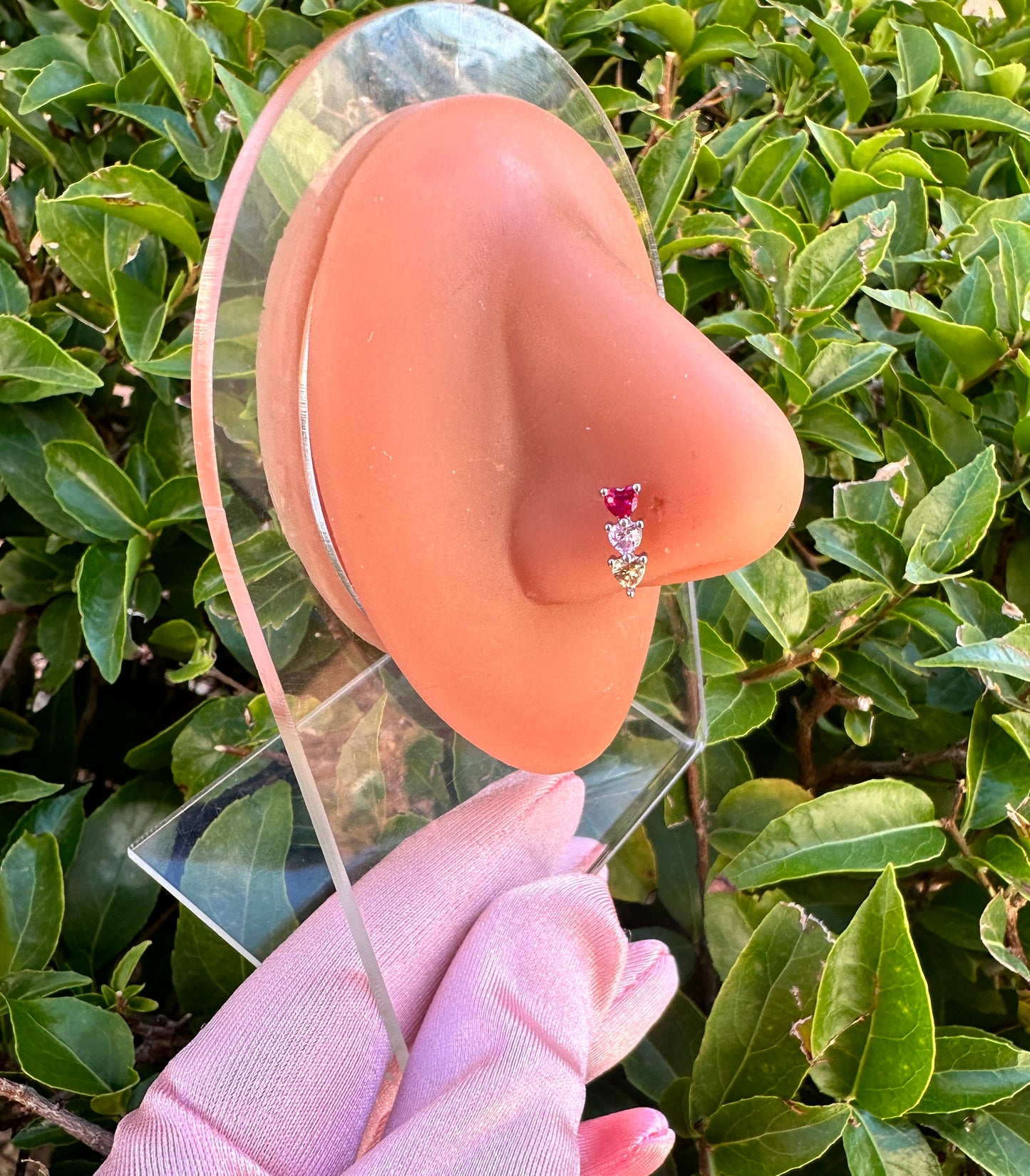 Linked Heart Nose Ring