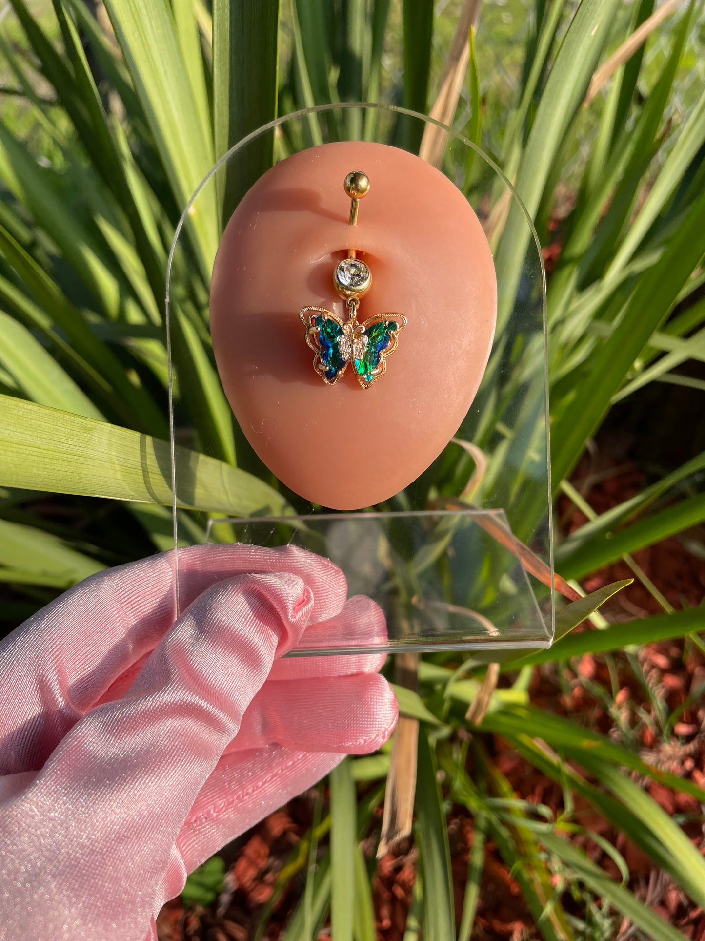 3D Monarch Belly Ring