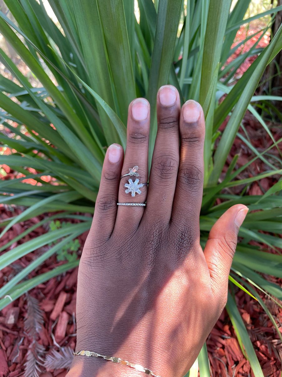 Butterfly Flower Spiral Ring