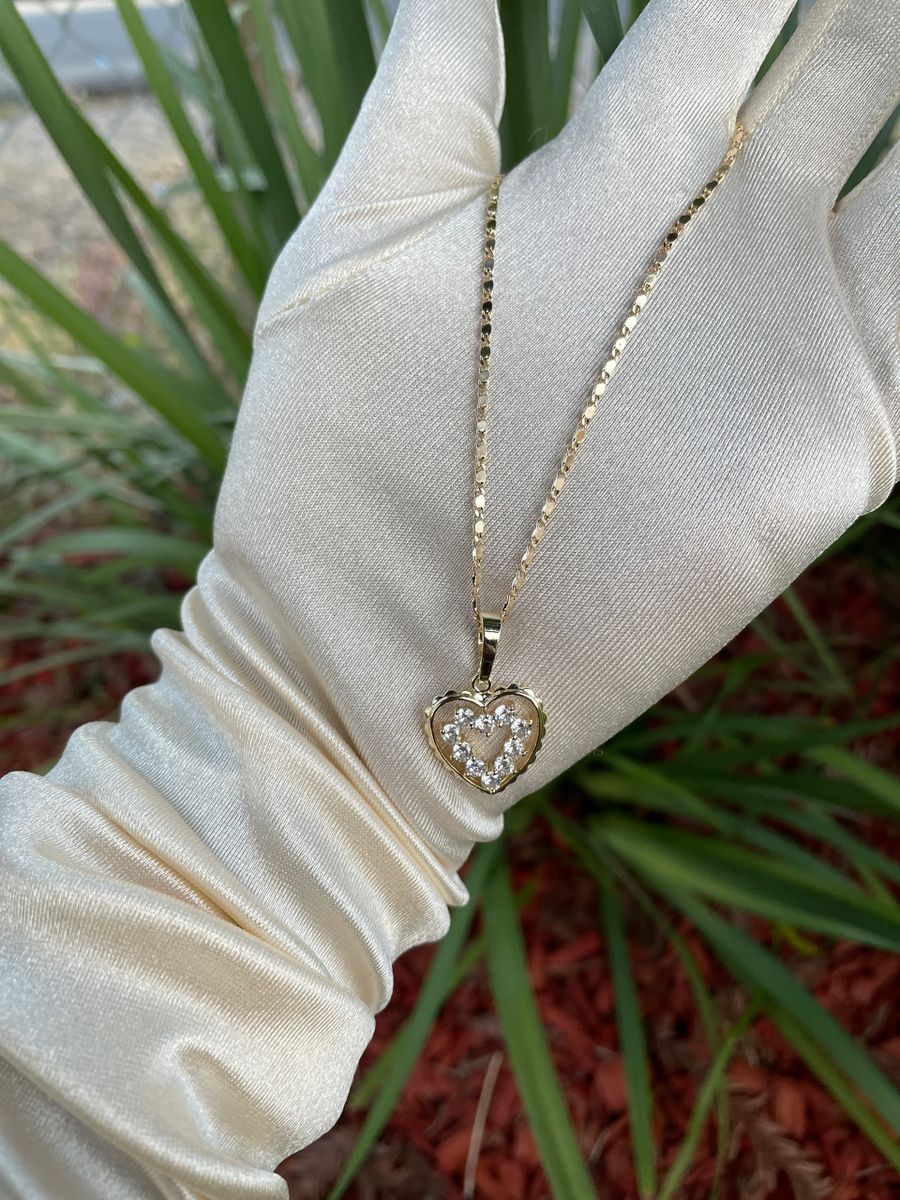 Gold Diamond Heart Necklace