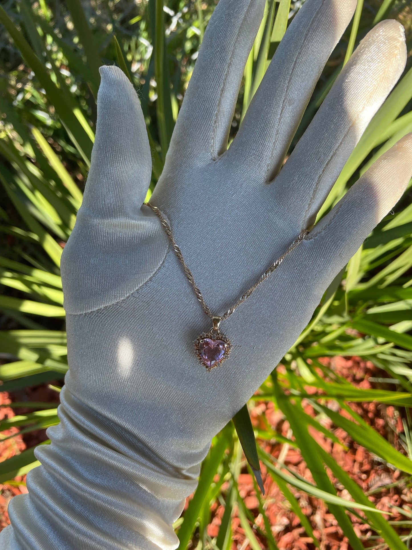 Diamond Heart Sapphire Pendant