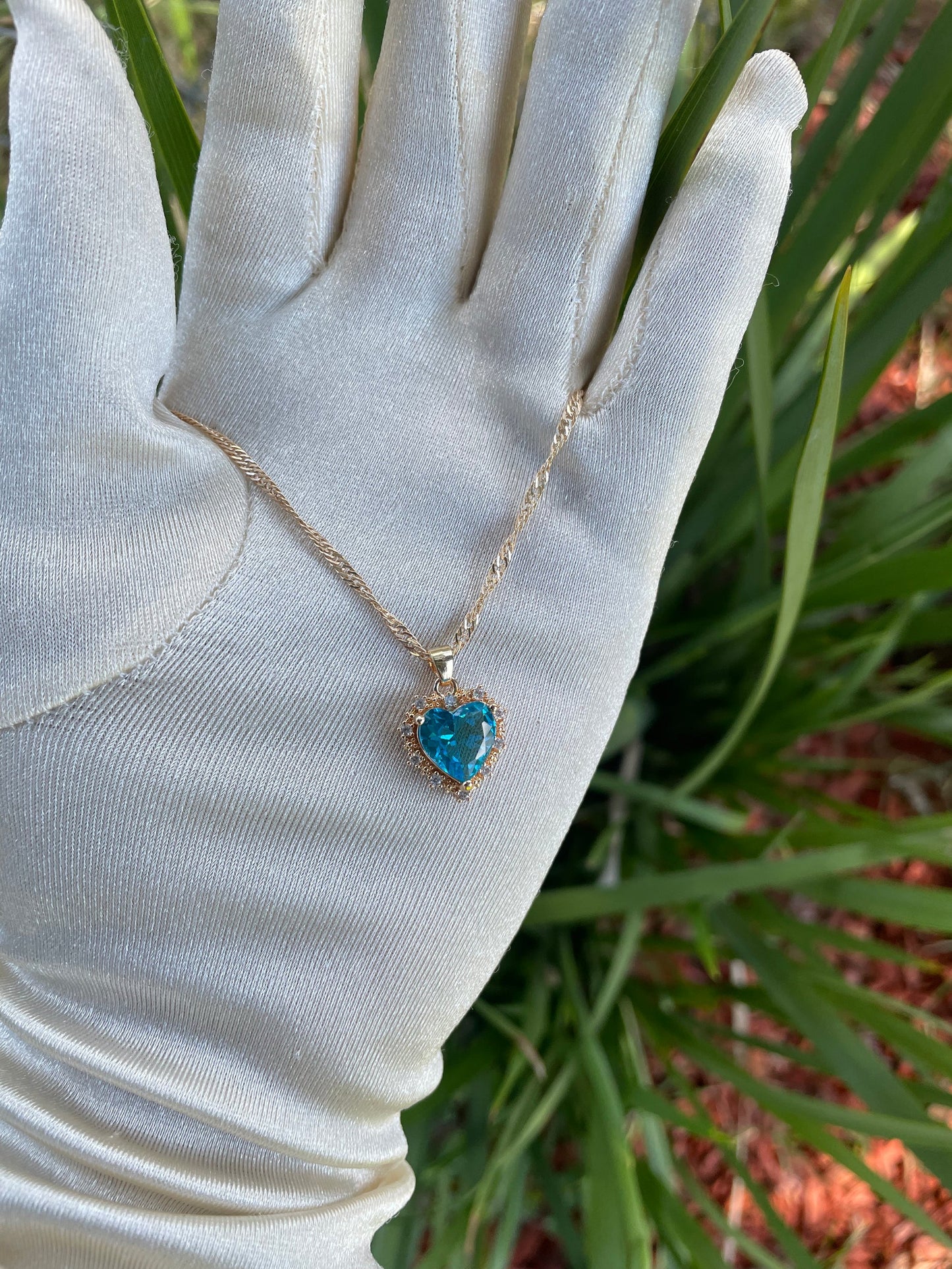 Diamond Heart Sapphire Pendant