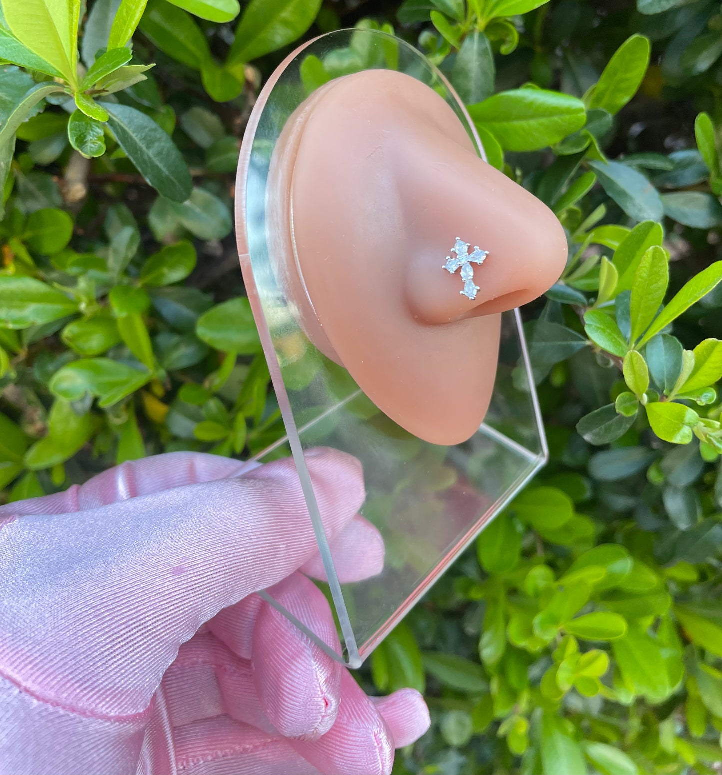 Icy Cross Nose Ring