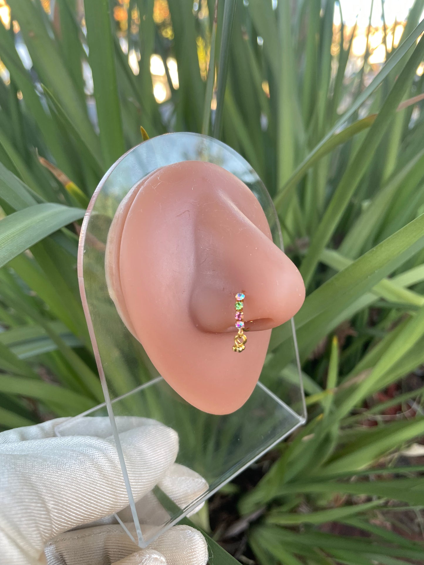 Pastel Dangling Hoop Nose Ring