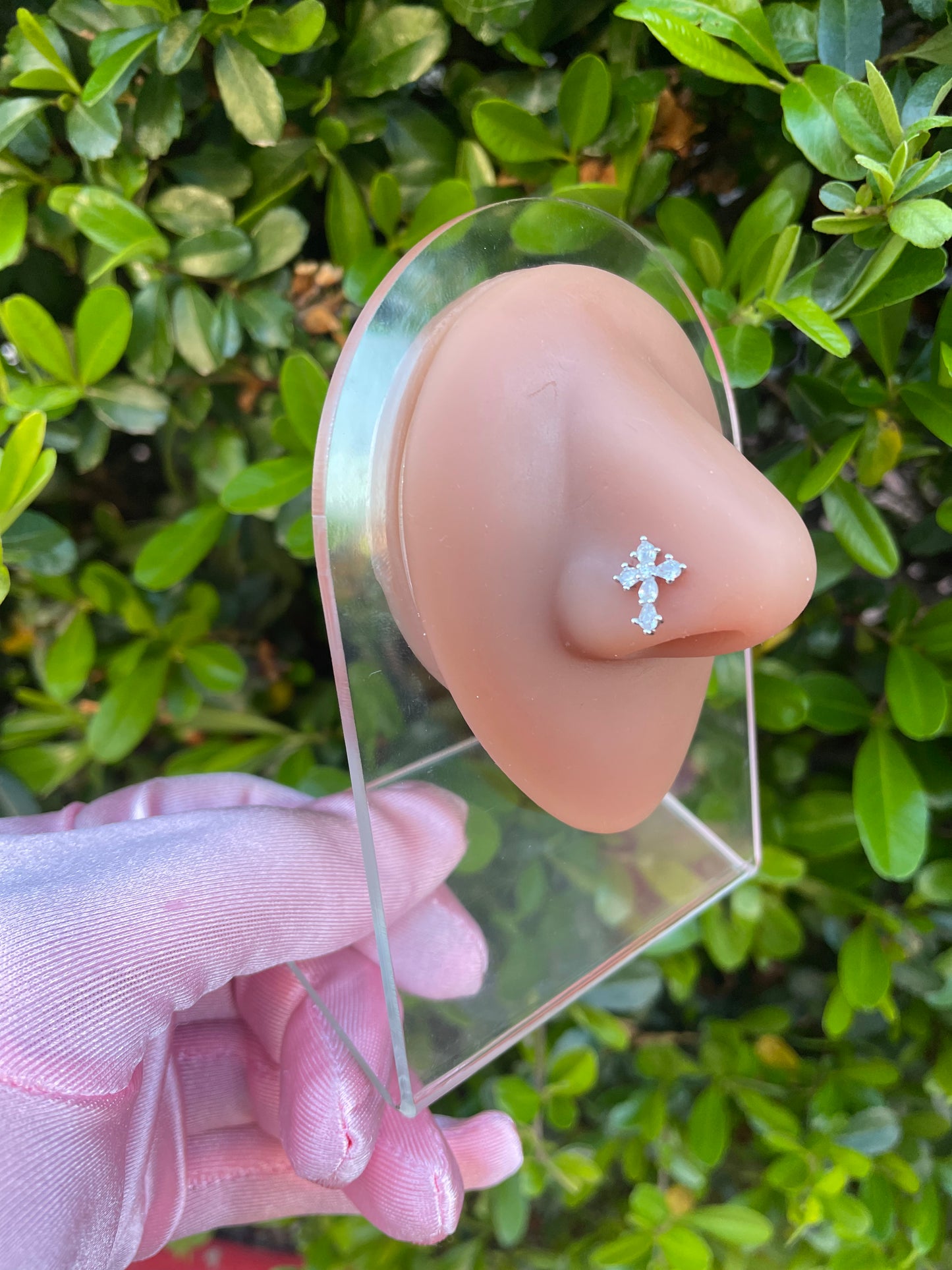 Icy Cross Nose Ring