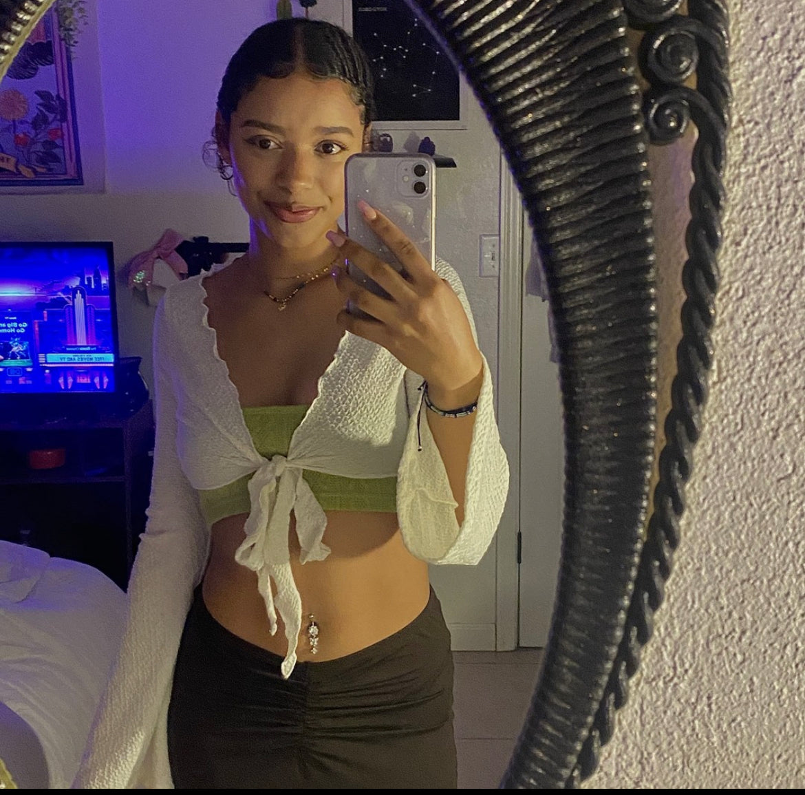 Butterfly Flower Belly Ring