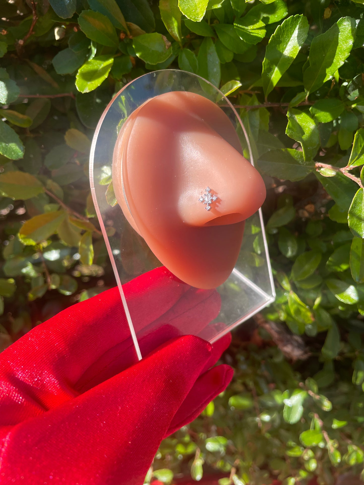 Chrome Cross Nose Ring