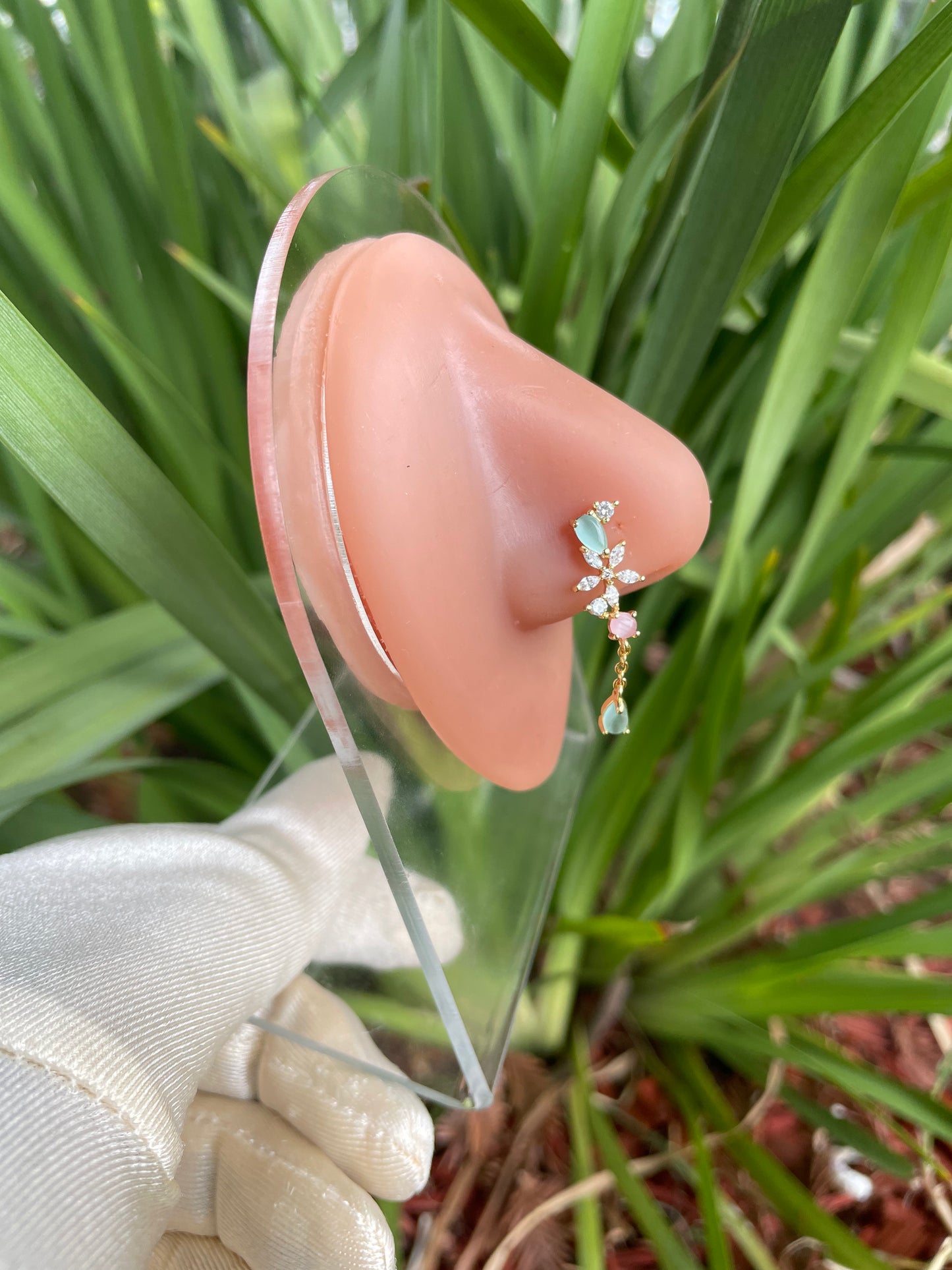 Yuki Dangling Flower Nose Ring