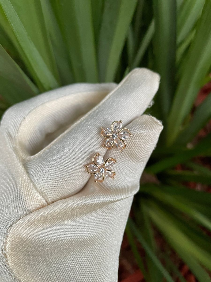 Diamond Flower Earrings
