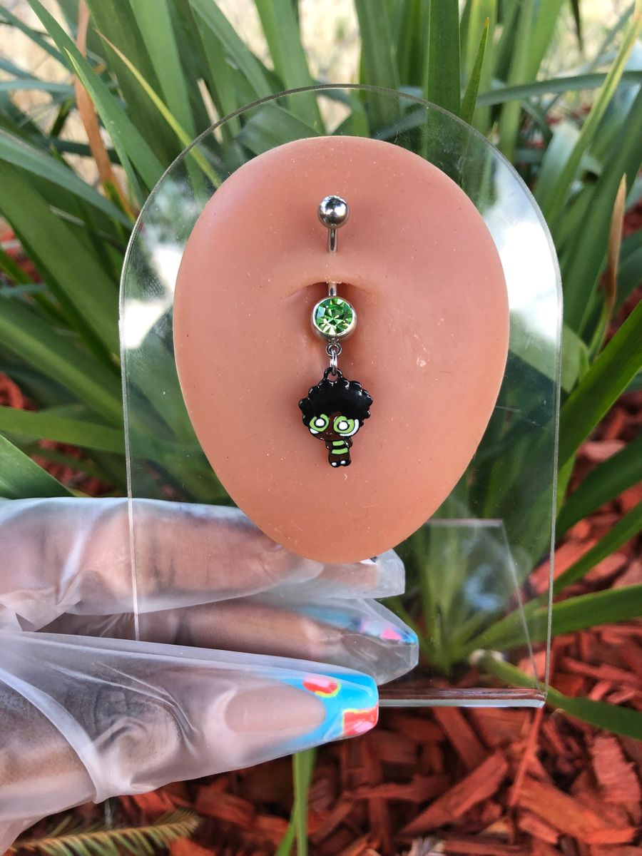 Melanin Power Puff Girl Belly Ring