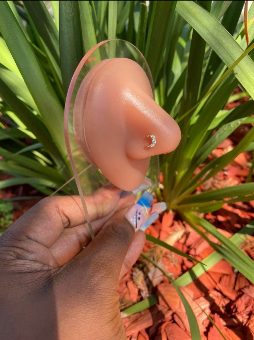 Diamond Moon Nose Ring