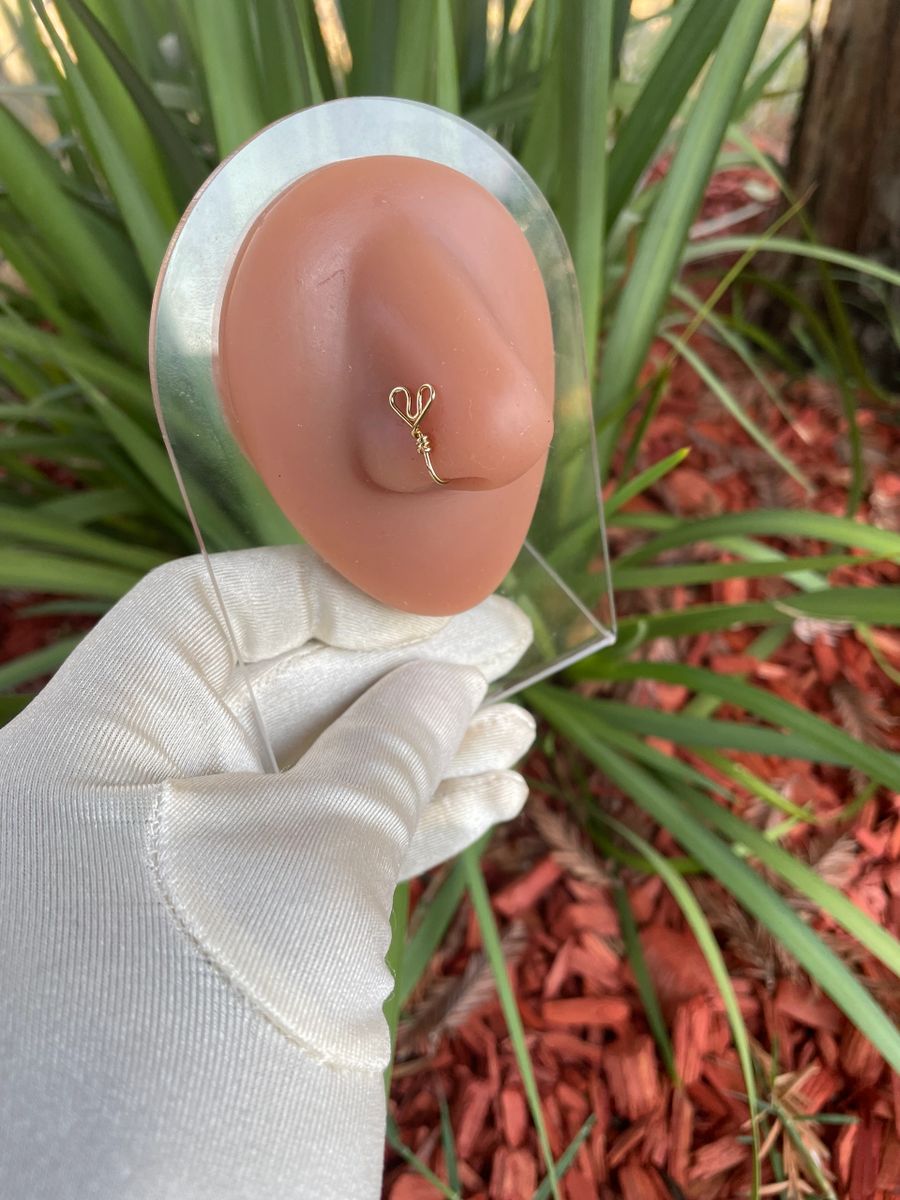 Wired Heart Non Piercing Nose Ring