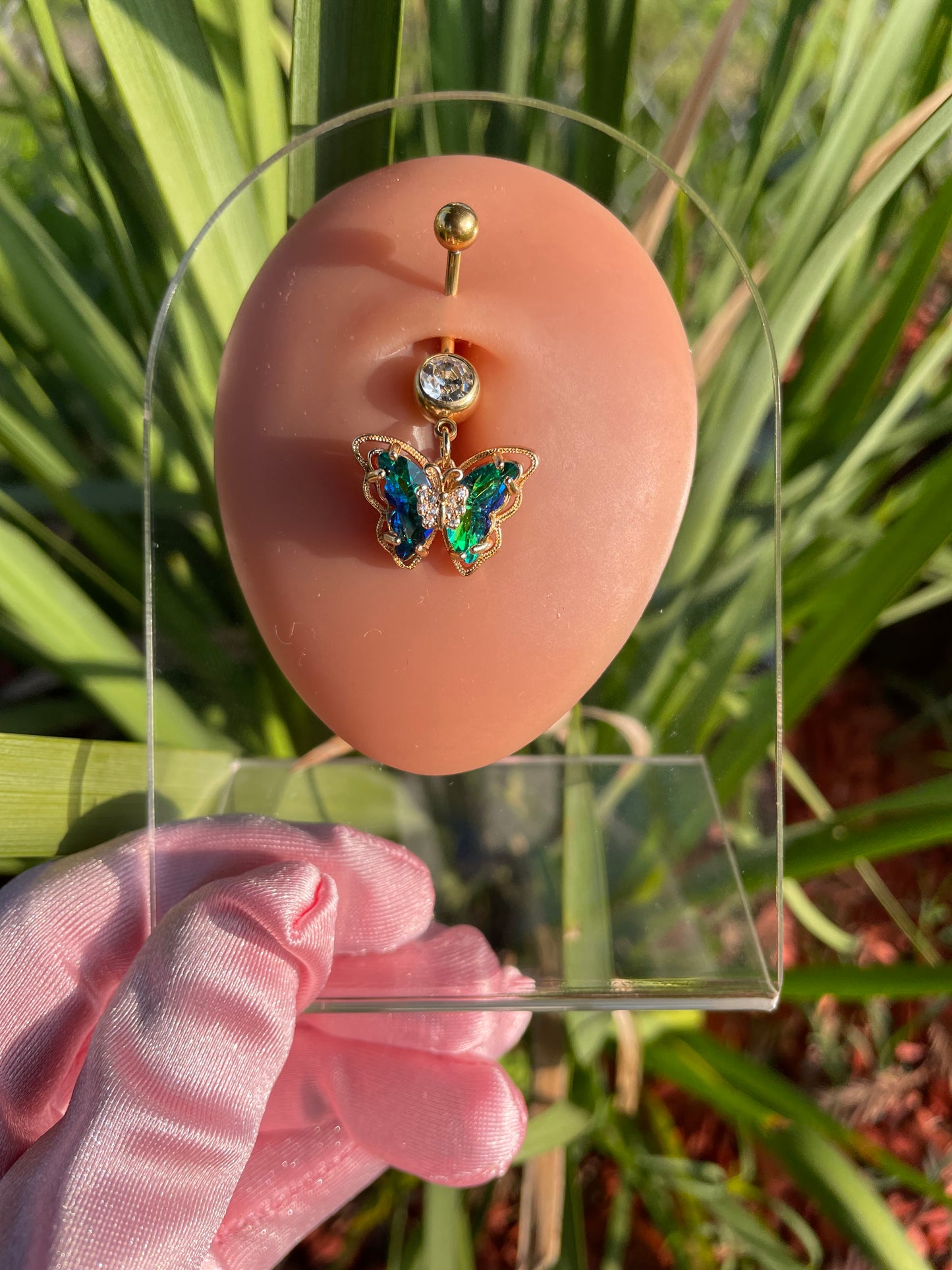 3D Monarch Belly Ring
