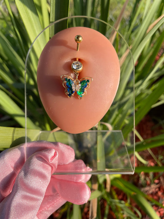 3D Monarch Belly Ring