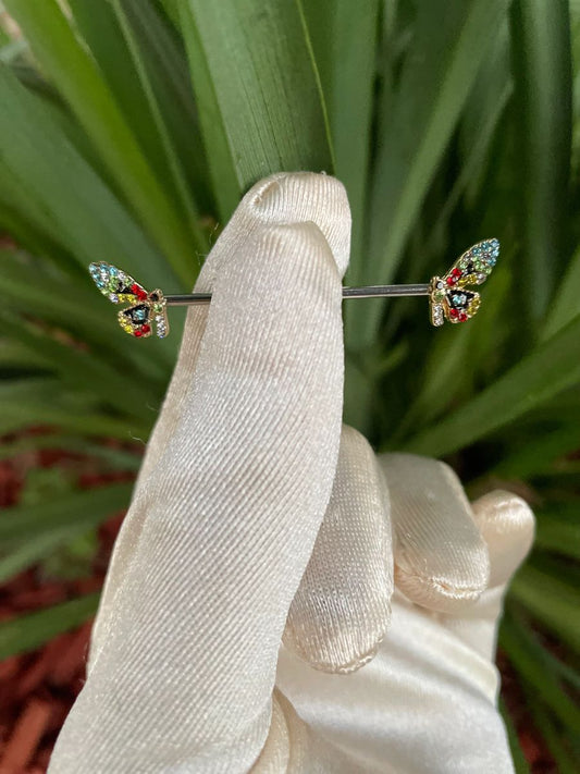 Colorful Butterfly Barbell Industrial Bar