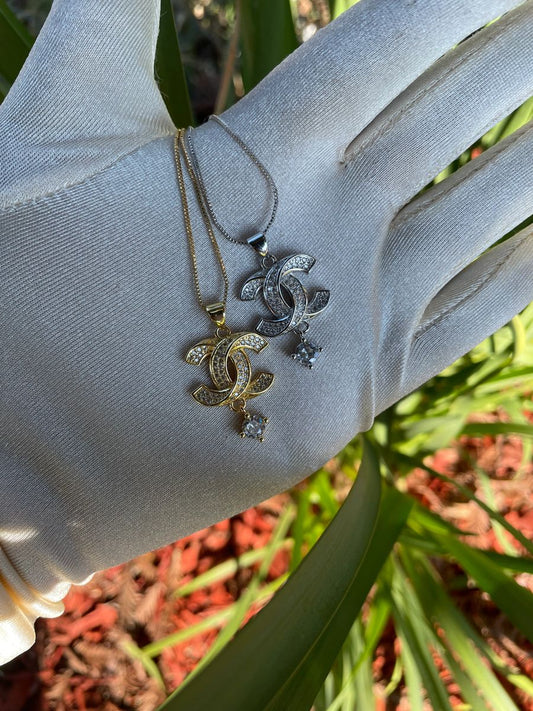 Diamond Dangling Double Up Necklace