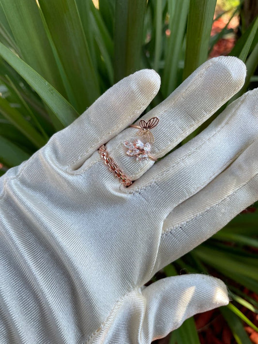 Double Stack Butterfly Ring