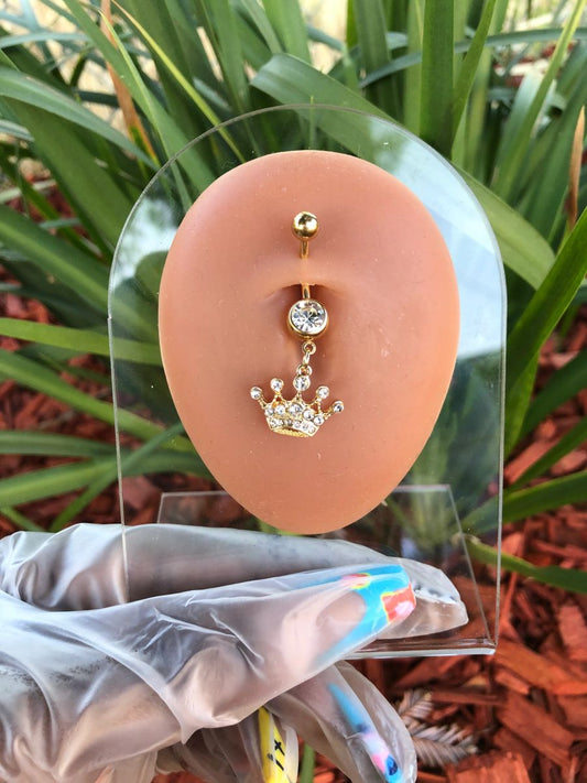 Diamond Crown Belly Ring