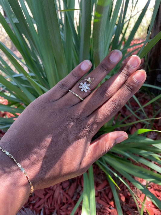 Butterfly Flower Spiral Ring