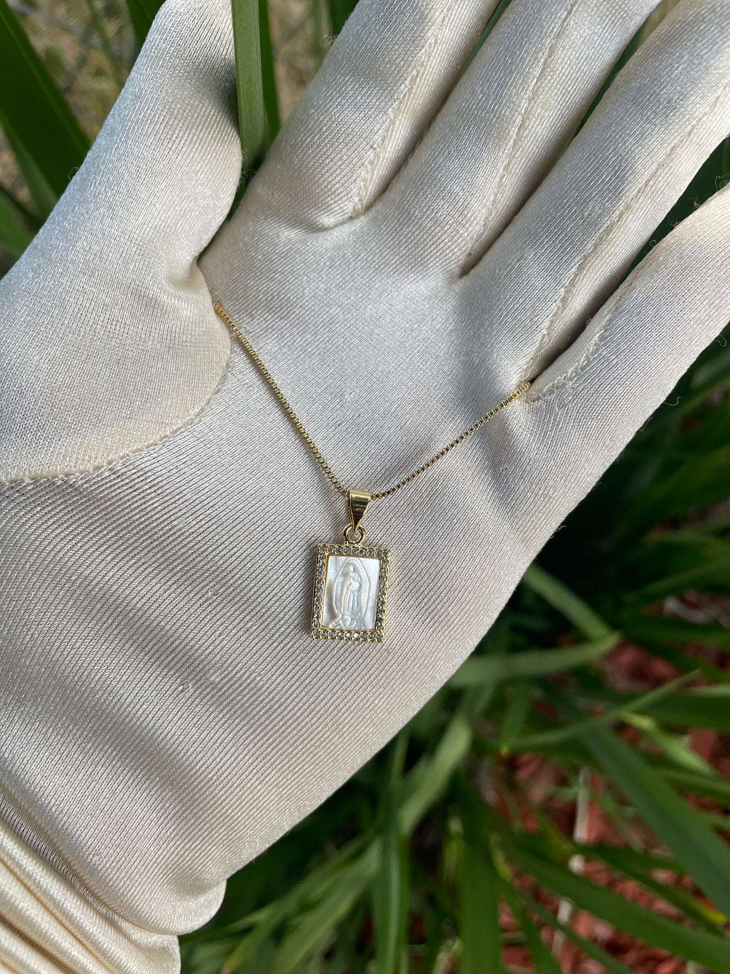 3D Reflected Hail Mary Necklace