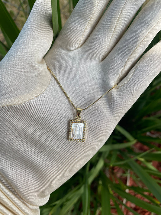 3D Reflected Hail Mary Necklace