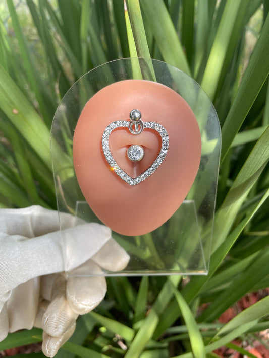 Crystal Heart Belly Ring