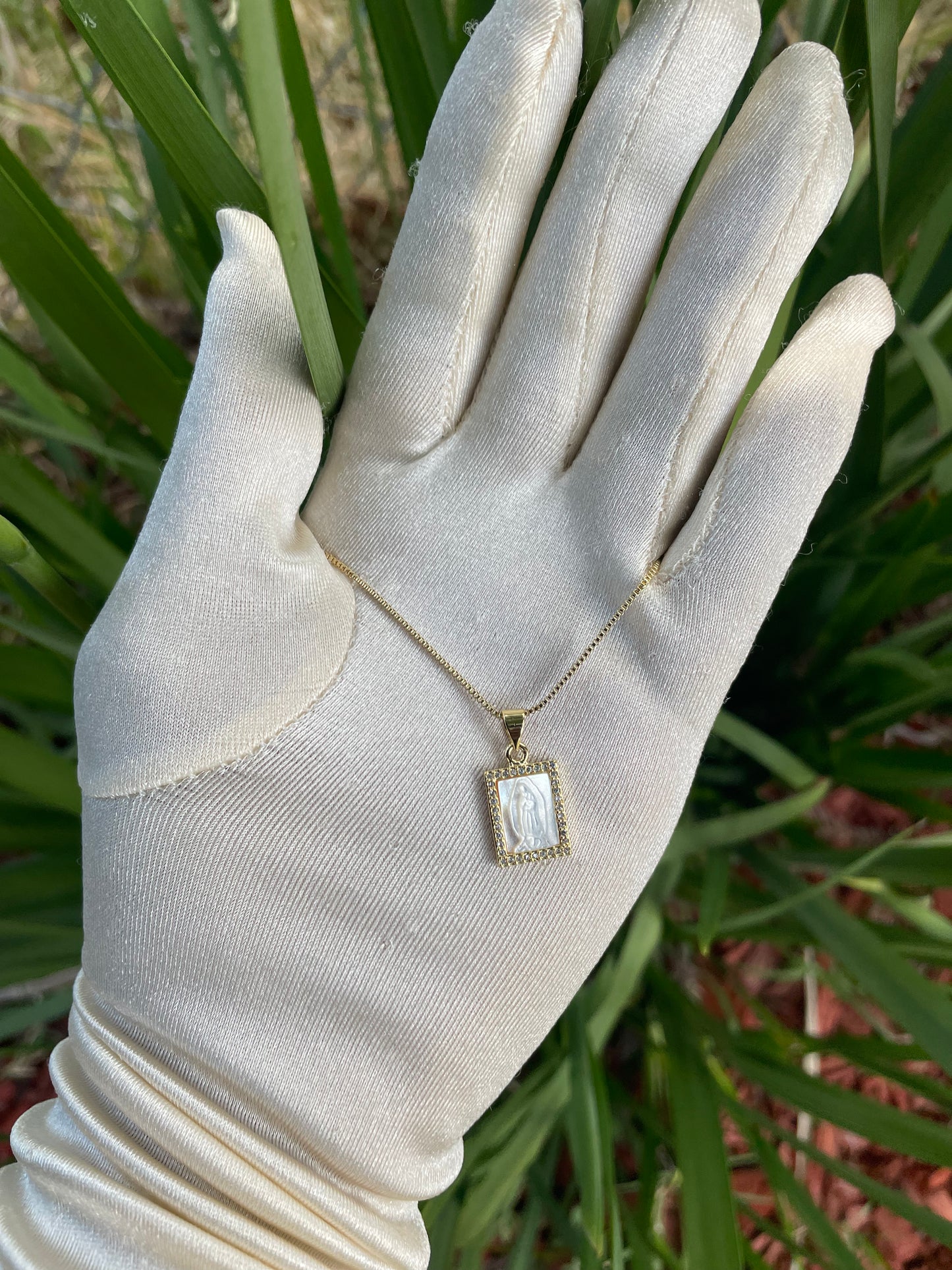 3D Reflected Hail Mary Necklace