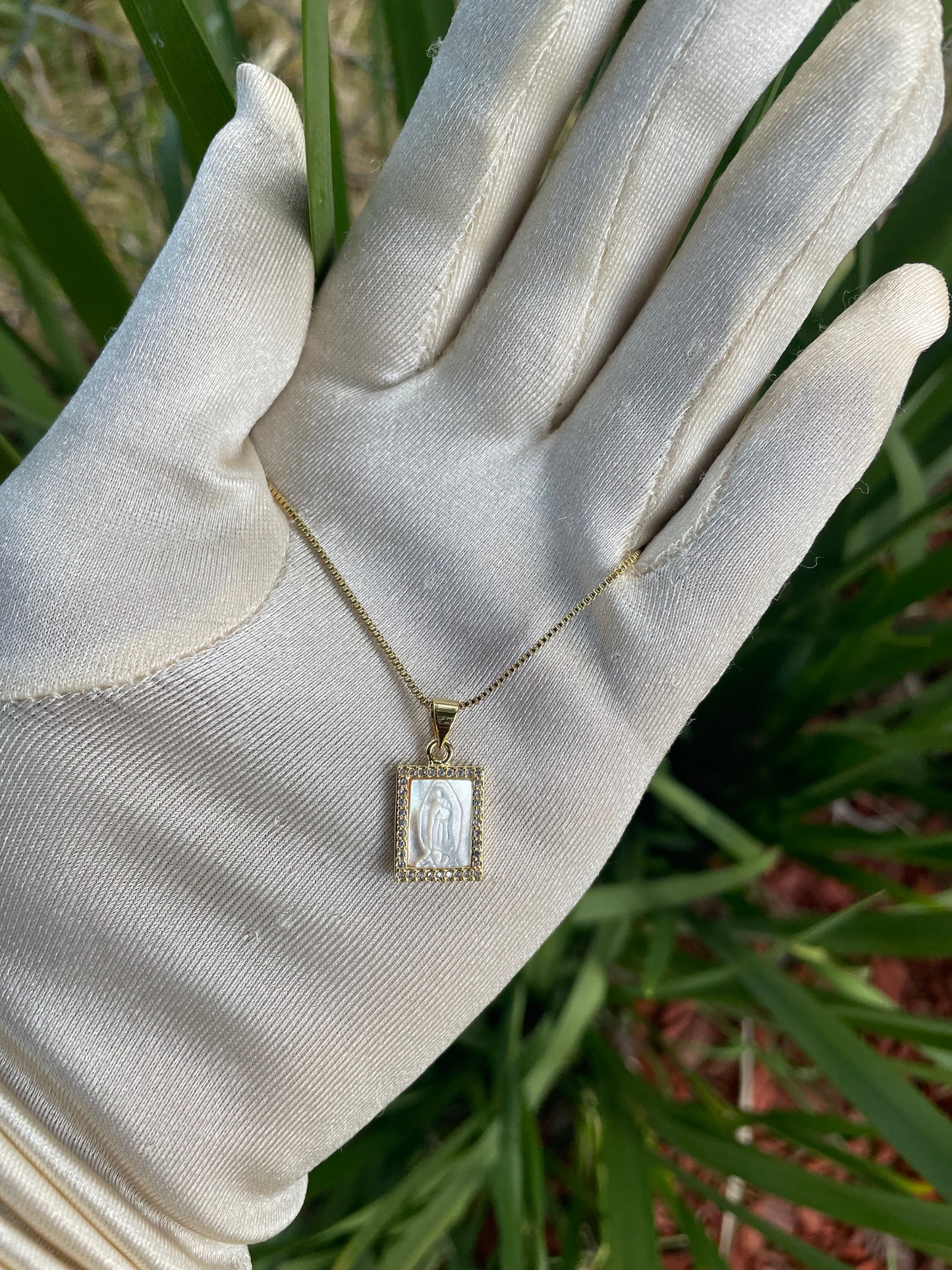 3D Reflected Hail Mary Necklace