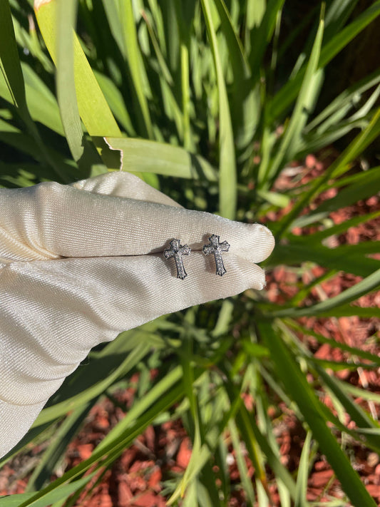 Chrome Cross Earrings