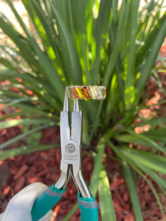 Multi- Colored Stacked Baguette Ring