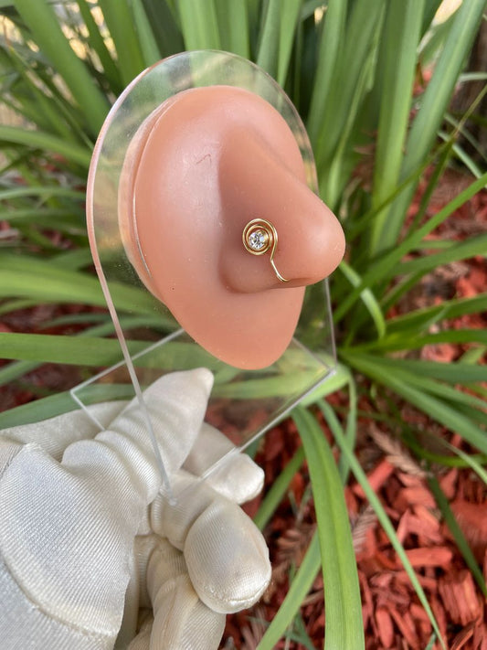 Diamond Spiral Non Piercing Nose Clip