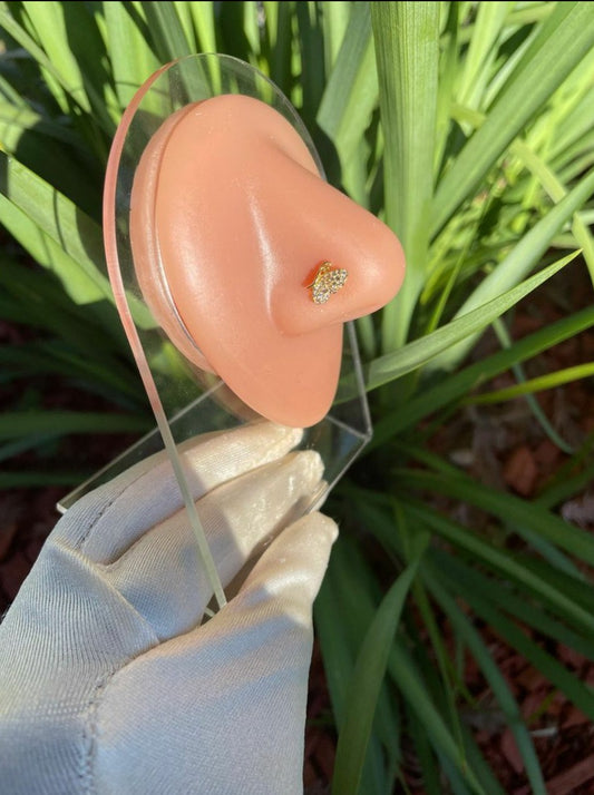 Golden Butterfly Diamond Nose Ring