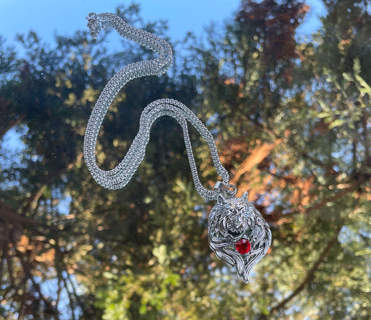 Ruby Wolf Necklace