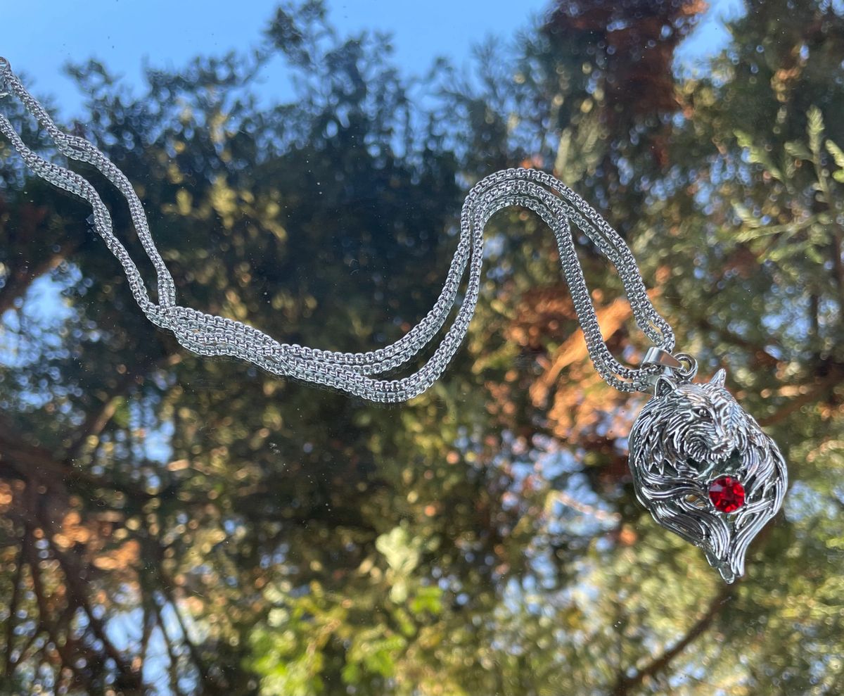 Ruby Wolf Necklace