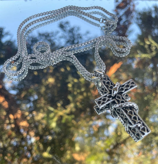 Snake Cross Necklace